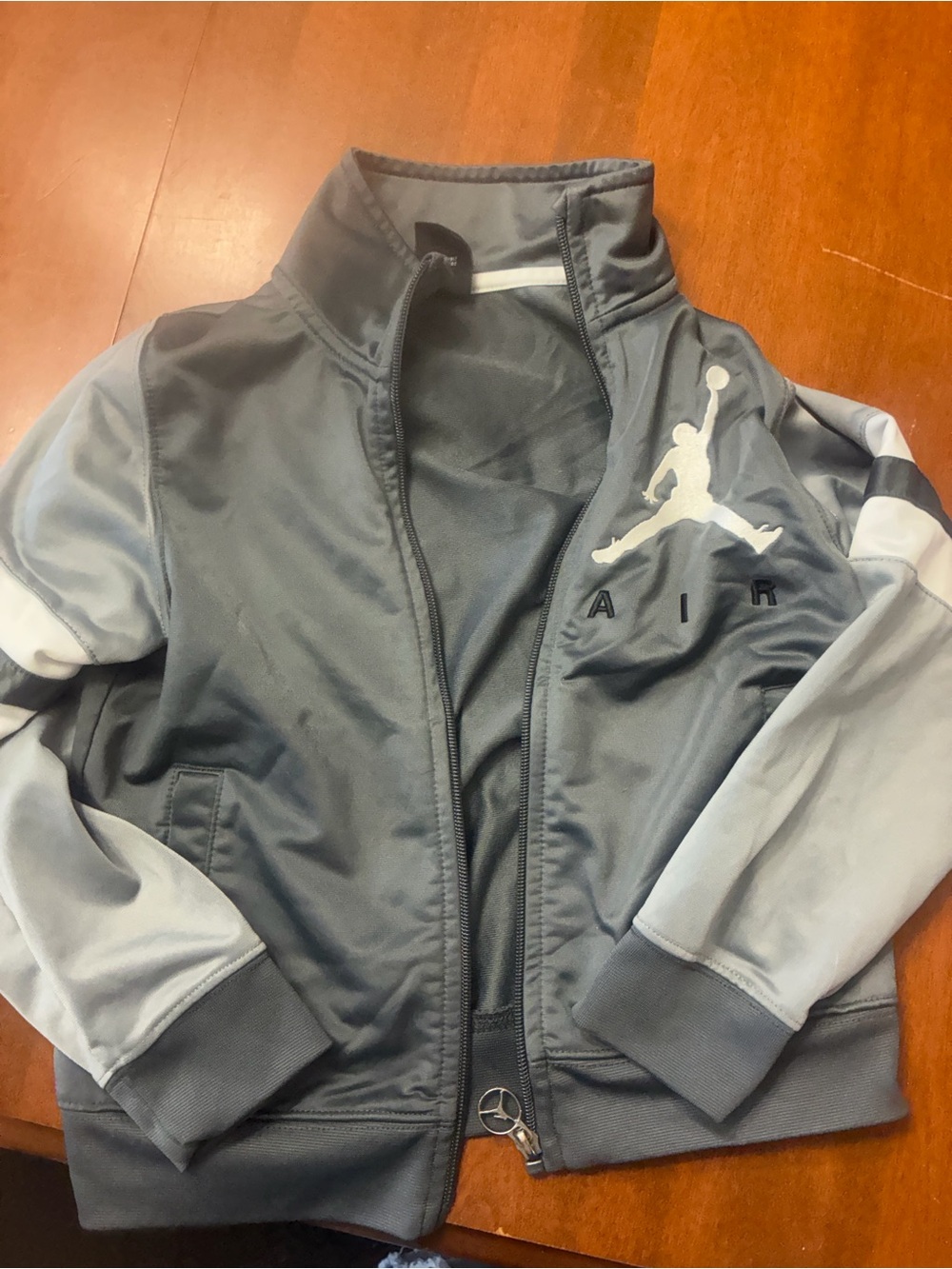 Jordan Kids Gray AIR Puffer-Style Track Jacket